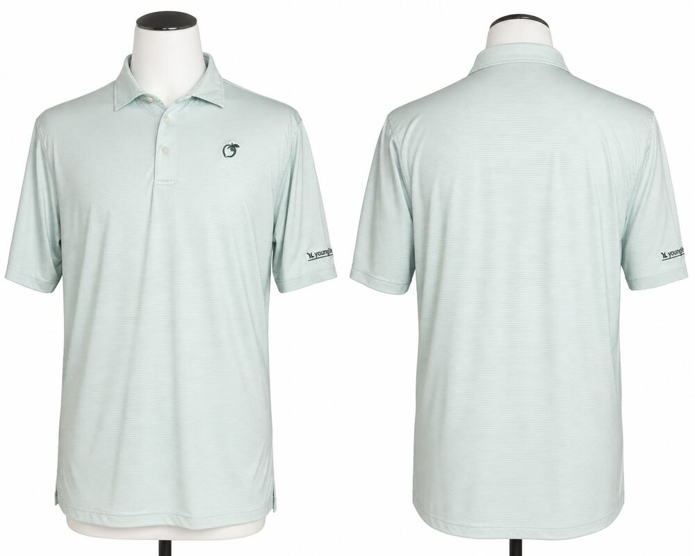 Peach State Pride Polo Mens Large Green Stripe Performance Golf XL Young Life